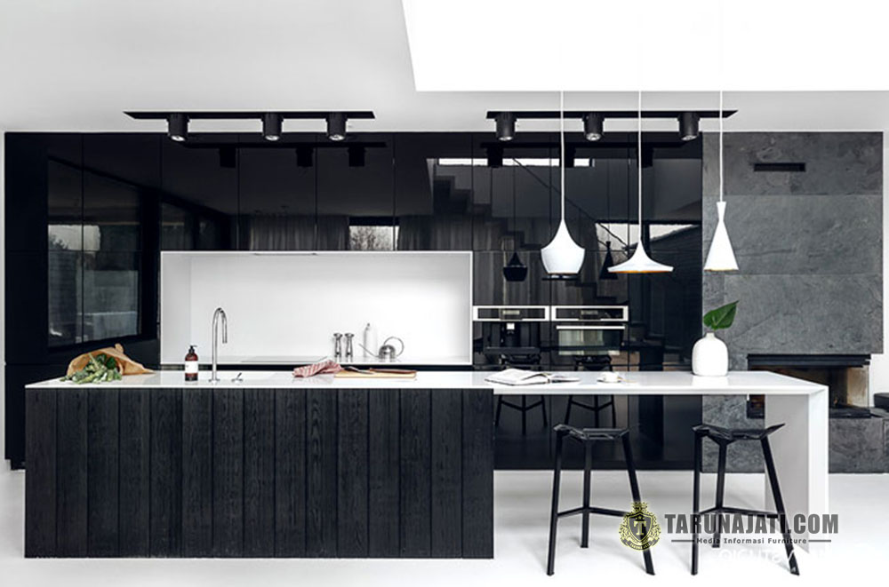 dapur dengan ciri minimalis bergaya model cafe