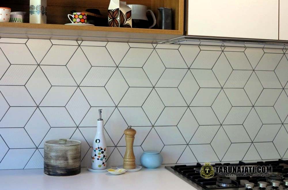 Keramik Dinding Dapur Motif Pola Geometri